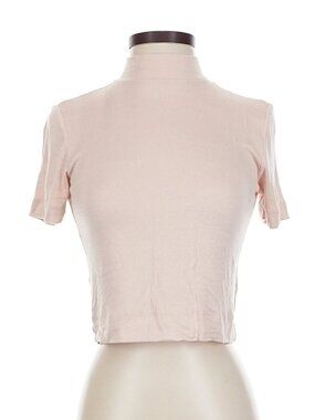 Babaton Light Pink Short Sleeve Mock Neck Top